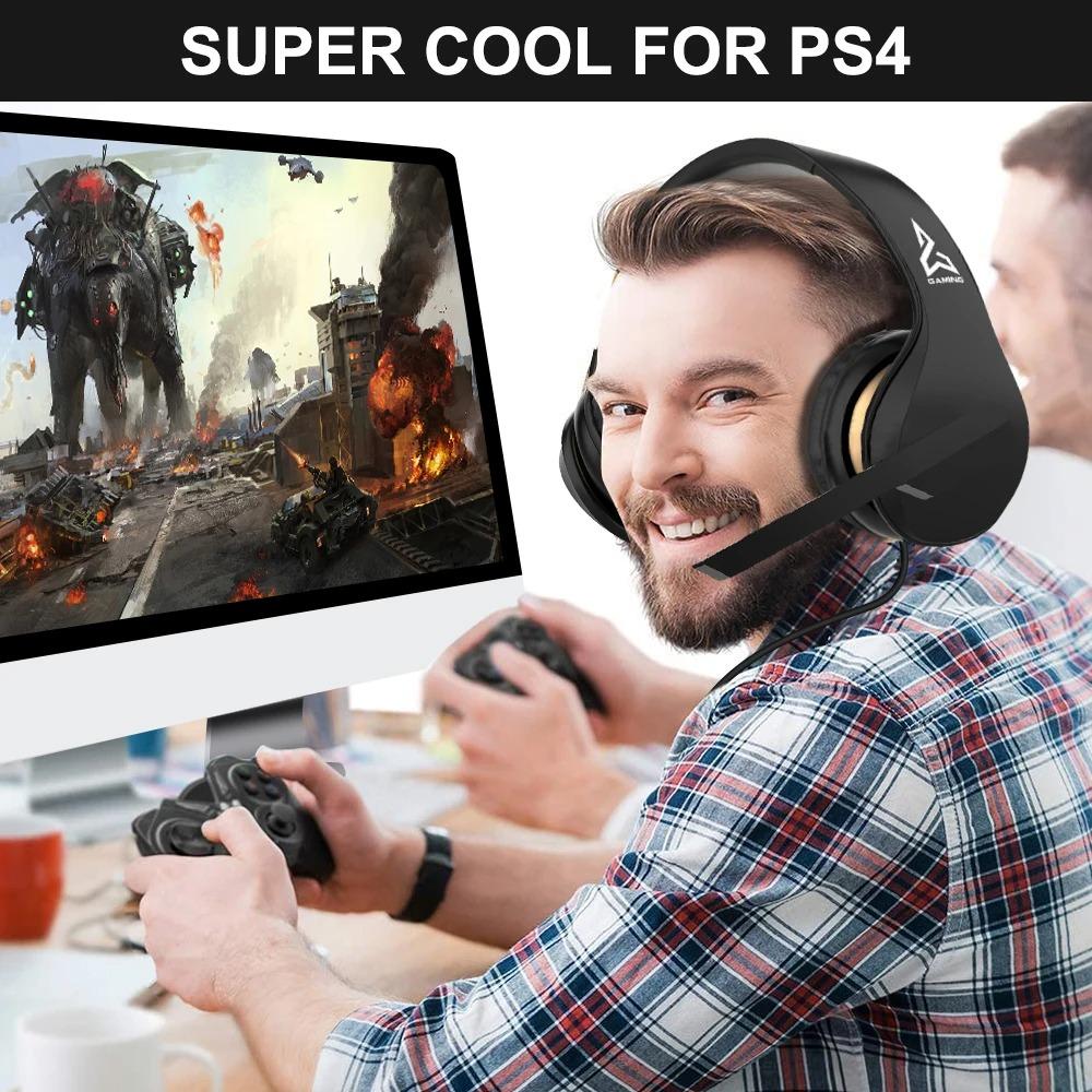 V6 Stero Gaming Headphones with Microphone for Nintendo Switch 3.5mm Cable Bound Gaming Headset for PS4 PC
