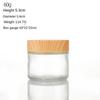 Screw Cap Frosted Glass Cream Jar Wood Grain Lid Scrub Sub-bottling Cream Bottle  Skin Care