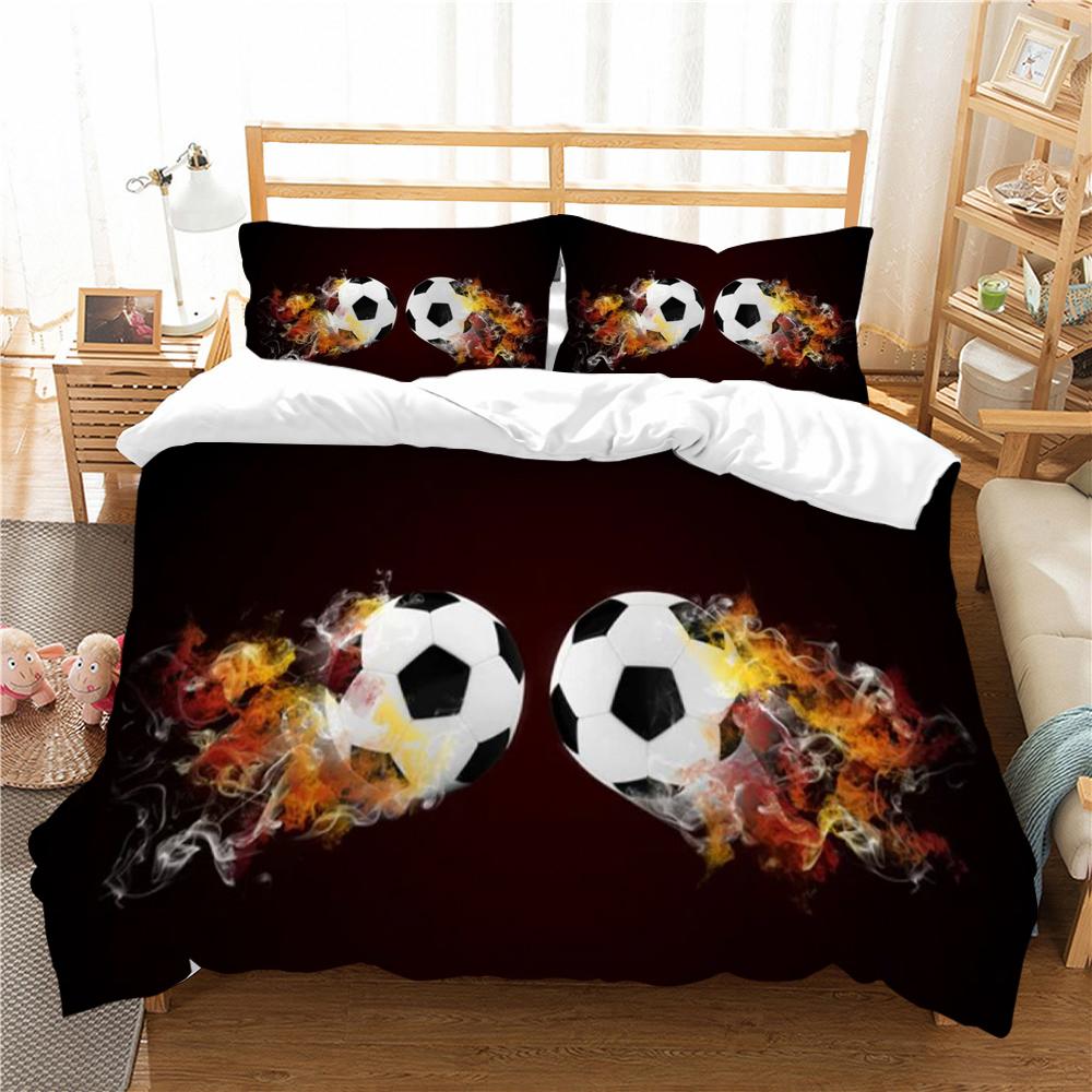3D комплект постельного белья, пододеяльник, очаровательный футбольный принт, пододеяльник, наволочка из микрофибры, домашний текстиль