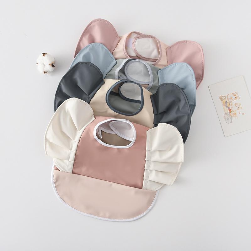 Children's Flying Sleeves Wings Baby Food Clothes Bibs, Baby Food Bags PU Waterproof and Dirt Proof Bibs