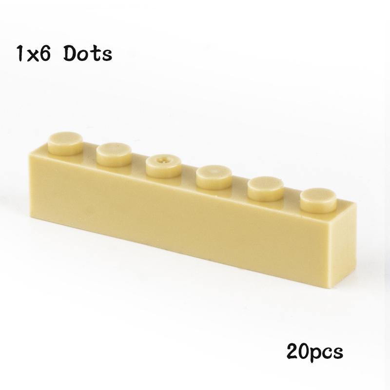 20 шт. Детали MOC 3009 Кирпичик 1x6 Совместимые DIY Сборка Строительные Блоки Частицы Детская Головоломка Игрушка Подарки на День Рождения