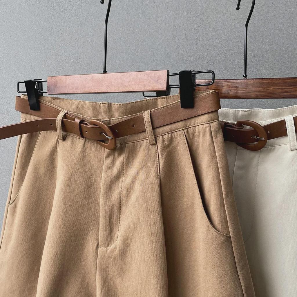 Женские летние шорты с высокой талией в корейском стиле с широкими штанинами 