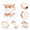 New Pampas Grass Wedding Sticker Customize Wedding Labels Personalise Baptism Birthday Sealing Sticker Party Decor Supplies