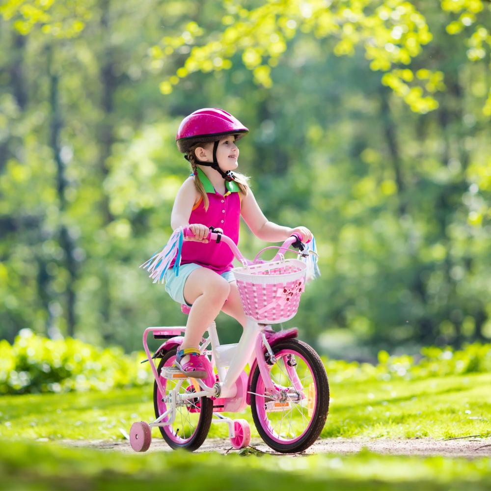 Pink front handlebar scooter bike basket for children and girls