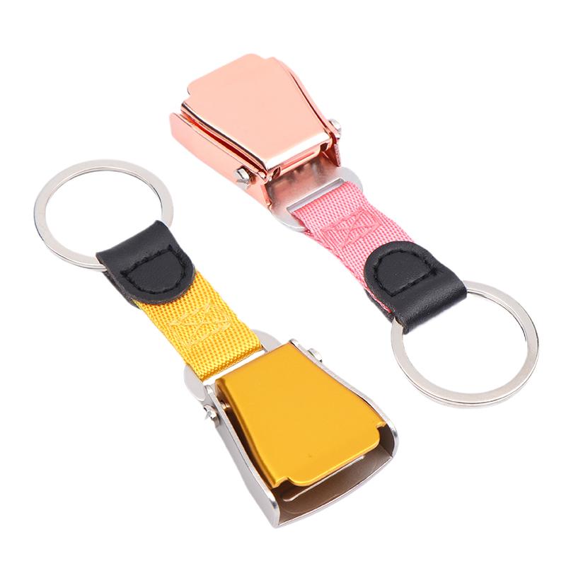 1Pc Mini Safety Seatbelt Plane Buckle Keychain Strap Key Chain For Flight Keyes Airplane Airline Small Aviation Gifts Seat Belt