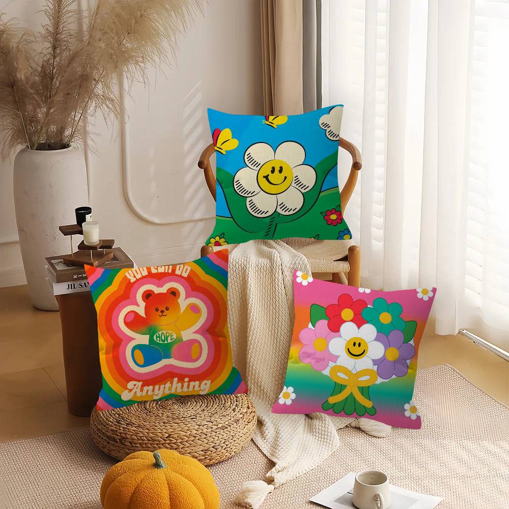 WWiggle Wiggles Smile Flower Pillowcases Home Bedding Decorative Pillow Cover Wedding Super Soft Pillow Case