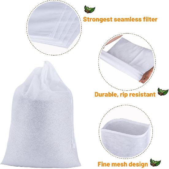 50 Pack Cold Brew Coffee Filters, 20" X 20" Commercial Cold Brew Filters, Filter Bag for Brew Up To 5 LBS Coffee, Fits 5 Gallon Buckets