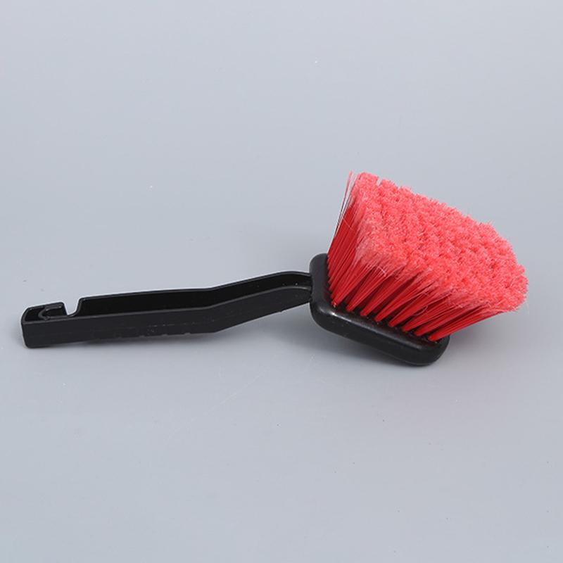 Автомобильная щетка для чистки шин с красной щетиной и черной ручкой, моющие инструменты для автодетейлинга, чистка мотоциклов