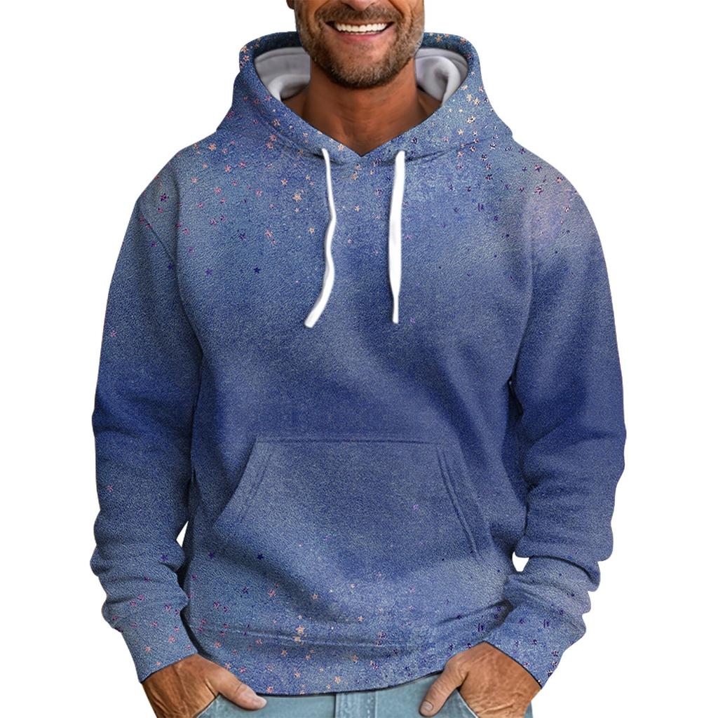 Men's Loose Printed Hooded Sweatshirt Men's Casual Fashion Sports Sweatshirt