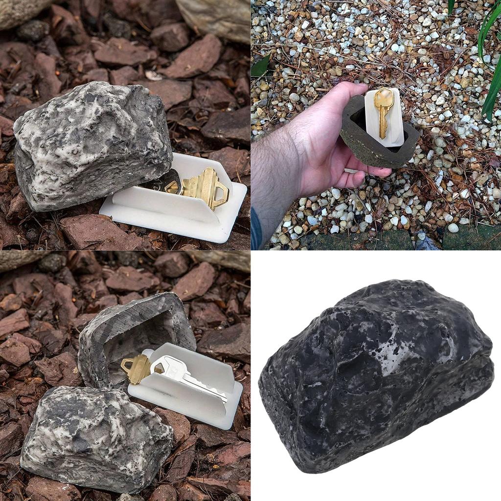 Key Hider Realistic Stone With Secret Compartment Safe Storage Key Holder Spare Key Lock Box For Outdoor Yard Garden