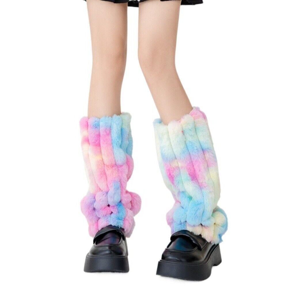 Colorful Plush Leg Warmer Sweet Cool Foot Cover New Calf Sleeves Girls