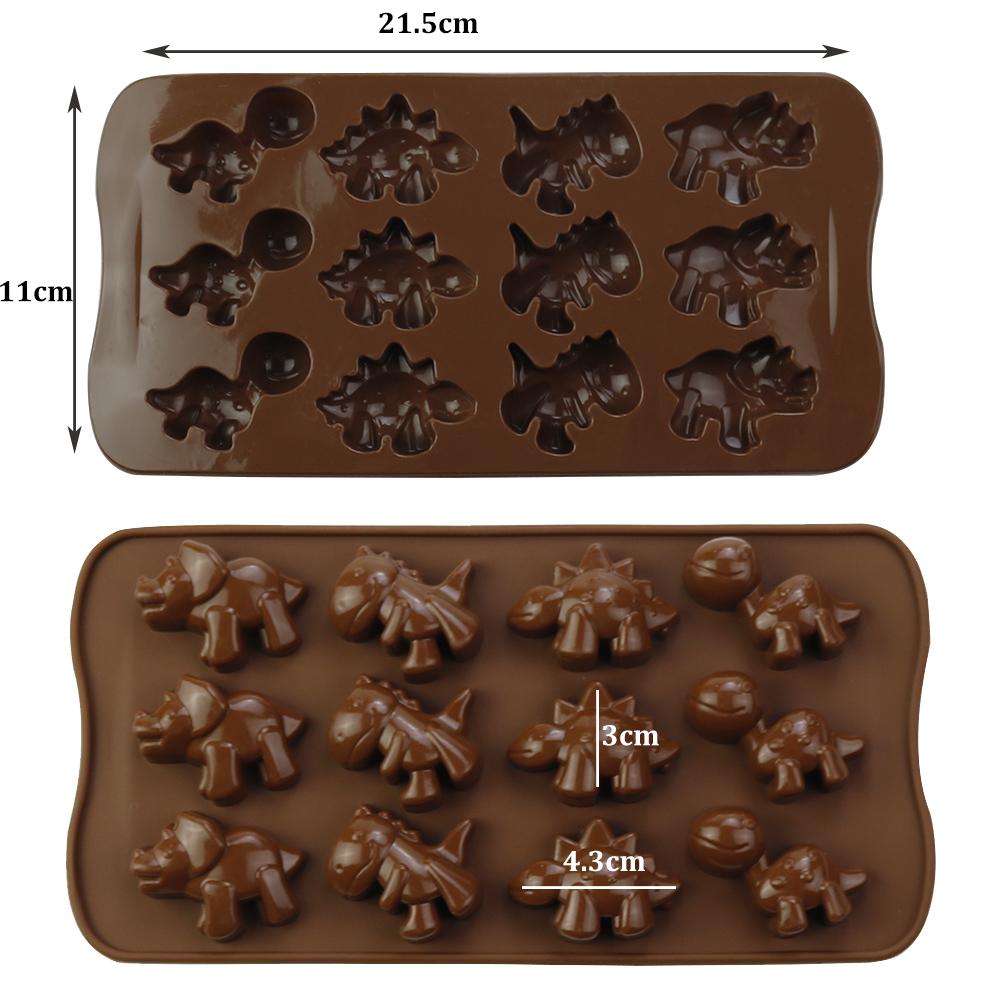 1Pcs Silicone Chocolate Mold Love Shell Star Lollipop Leaves Small Dinosaur Elliptical Robot Silicone Cake Mold Baking Equipment