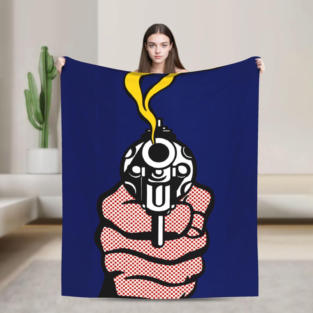Roy Lichtenstein Pop Art Blankets Warm Soft Novelty Plush Throw Blanket For Living Room Decorative Flannel Bedspread Bed Cover