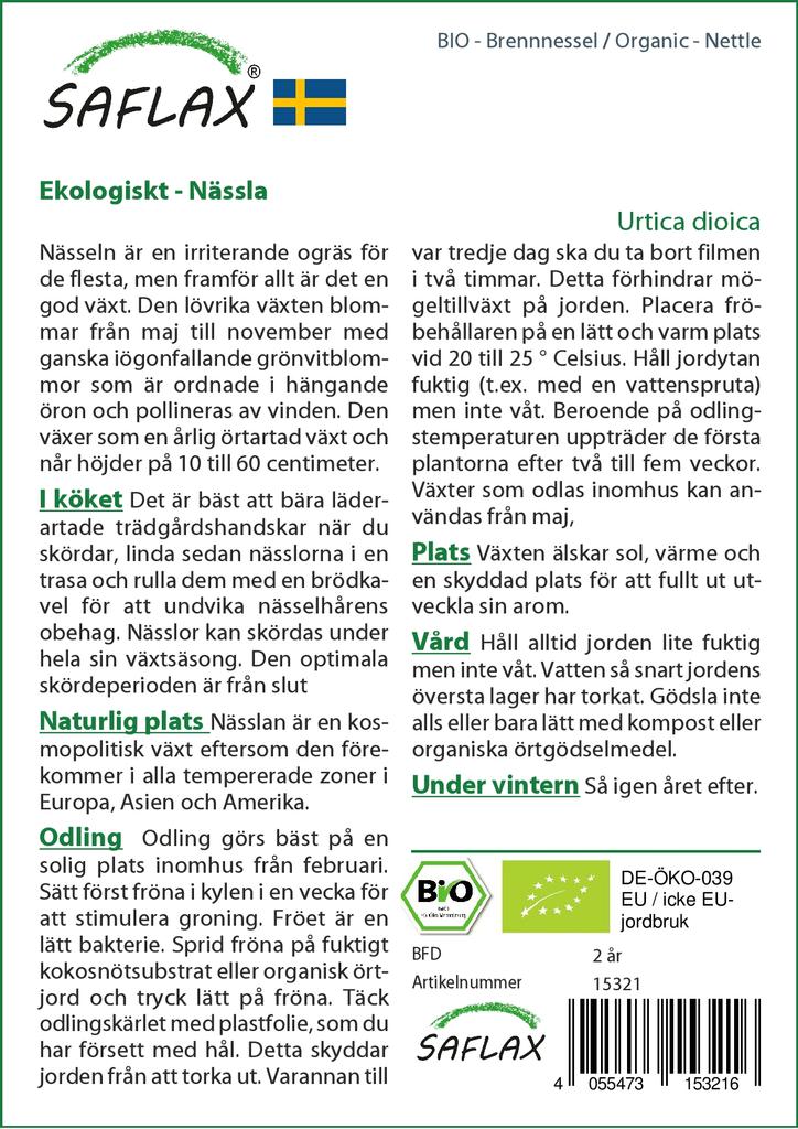 SAFLAX Garden in the Bag - Органический продукт - Крапива - 2000 семян - С субстратом в подходящем пакете - Urtica dioica