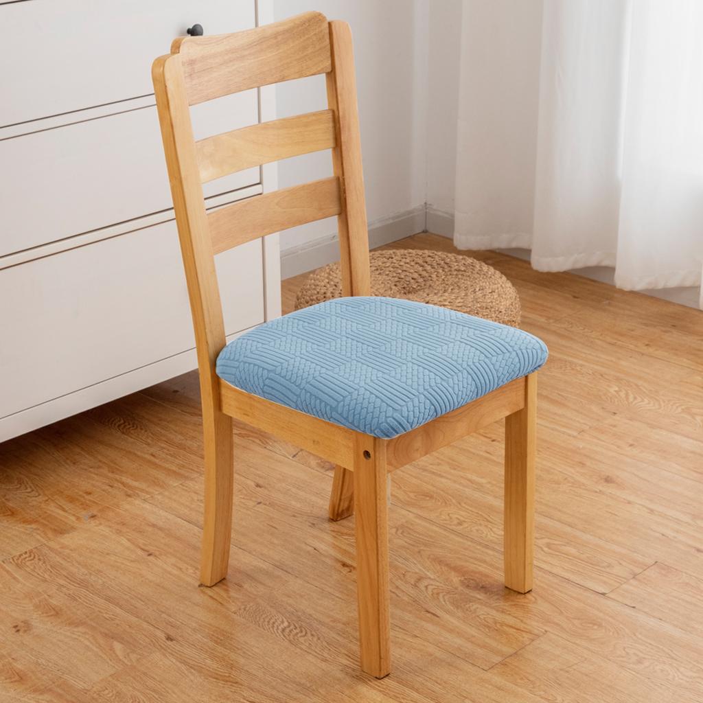 Stretch Jacquard Dining Room Chair Seat Covers Removable Washable Elastic Upholstered Dining Chair Cushion Slipcover