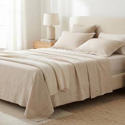 Drap Plat - EDEN - 180 X 290 Cm - Percale De Coton 100% - 80 Fils/cm² - Couleur Lin