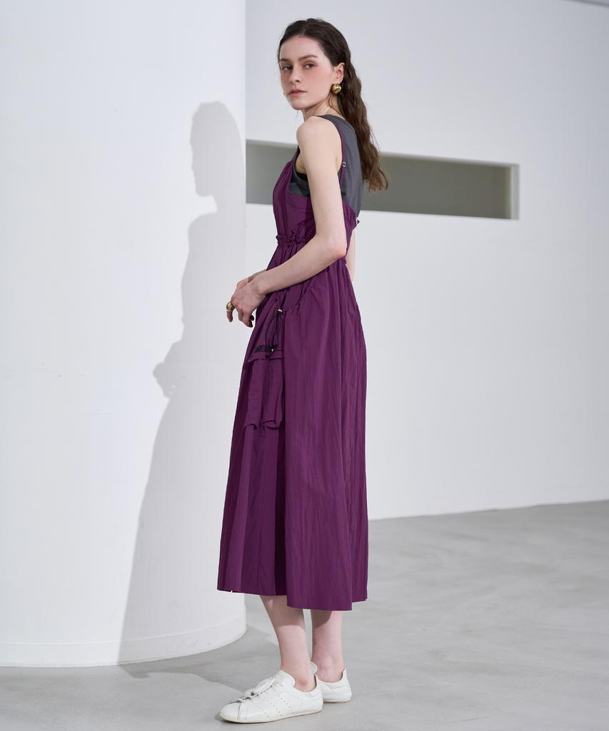 Leni And Mccoy Waist String Crinkly Summer Long Dress Mm08Op003Hjy