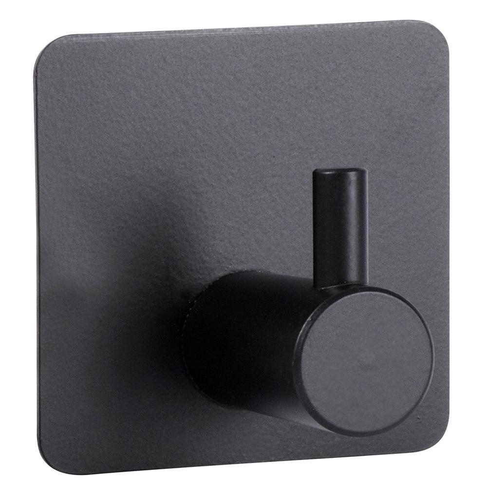 Self-Adhesive Hanger Hook, Steel, Black, 8 Pcs.