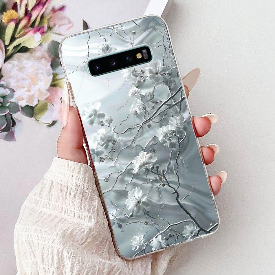 Для Samsung Galaxy S10+ S10 S10e Элегантный Цветочный Бабочка Чехол для Телефона Для Samsung S10e S10 Plus S 10 4G Мягкий Силиконовый TPU Чехлы