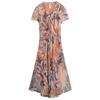 Short Sleeve Floral Summer Dress Vintage Chiffon Long Dress Women 2023 Loose Party Midi Dresses Elegant Bodycon Robe  23966