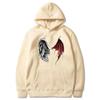 Demon And Angel Wings Print Hoodie Winter Fleece Long Sleeves Sport Jogging Pullover Sweatshirt Clothes