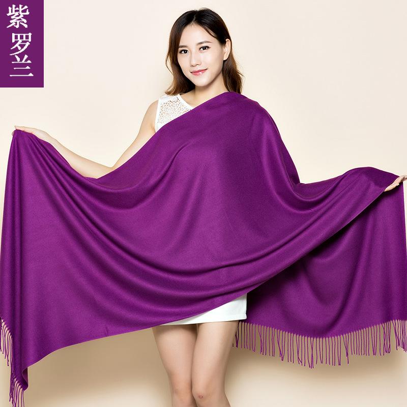 70 * 200cm Autumn And Winter New Women'S Solid Color Versatile Simple Tassel Imitation Cashmere Mohair Scarf Warm Scarf Atmosphere Shawl