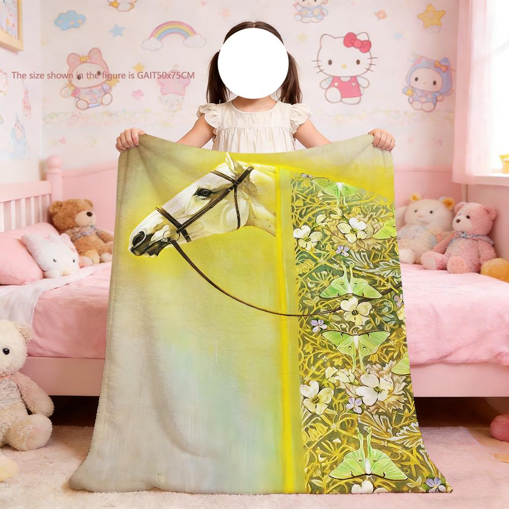 Blanket For Soft Throw Horse Blanket for Picnic Pattern Fashion Bed Sofa Retro Home Bedroom Cozy Warm Comfortable