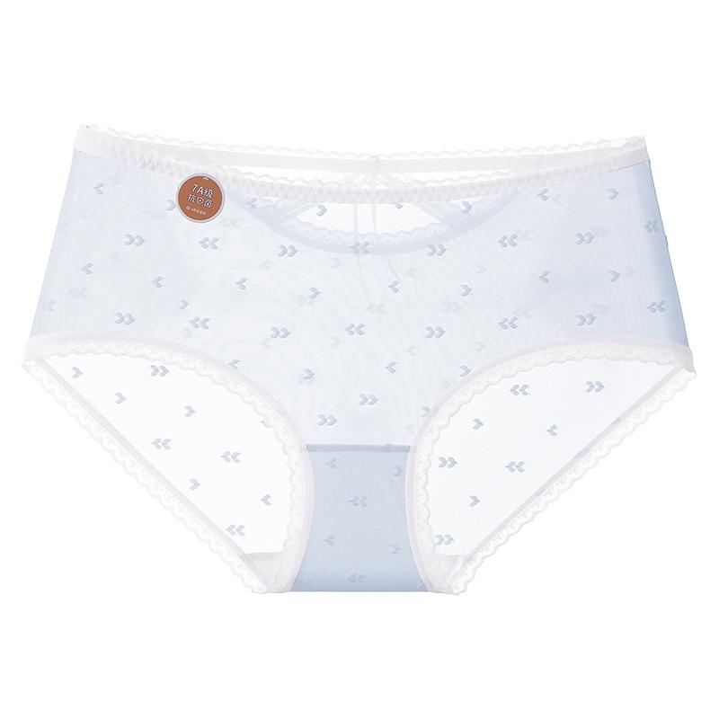 «15D ультратонкое бесшовное женское нижнее белье из искусственного шелка больших размеров, антибактериальная хлопковая промежность, ажурный дизайн»