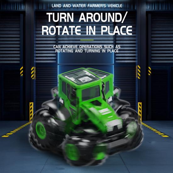 Remote Control Amphibious Off-road Car 4WD Kids Electric 2.4GHz RC Stunt Truck Rechargeable Toddlers All-terrain Crawler Vehicle Toy
