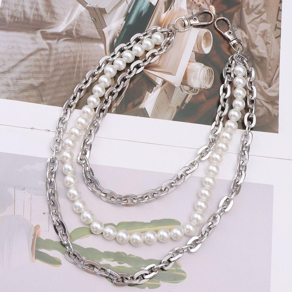 Панк Хип-хоп Поясная цепочка Жемчужная Металлическая Многослойная Цепочка Модная Цепочка для ремня Аксессуары для одежды