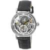 The Herald Leather Strap Silver Skeleton Dial Automatic I00402B Mens Watch