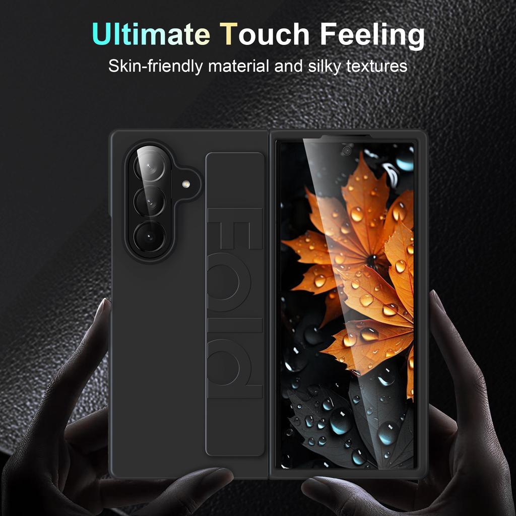 Роскошный силиконовый браслет Ультратонкий чехол для телефона для Samsung Z Fold 7 6 5 4 3 Ремешок на запястье Подставка Ударопрочная Матовая задняя крышка
