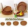 Plastic Imitation Handwoven Rattan Basket with Handle Wicker Basket Food Storage