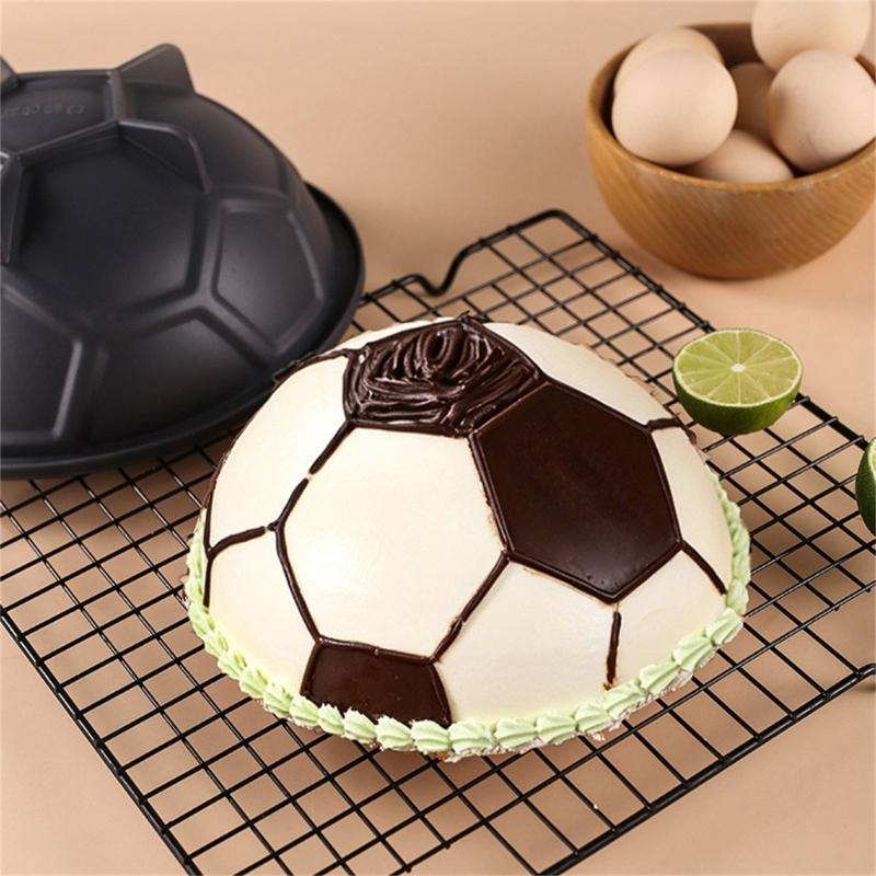 Football Soccer Shape Cake Molds Silicone Half Sphere Pan Nonstick Dome Baking Tool for Home, Party Cakes and Sports Theme Dessert