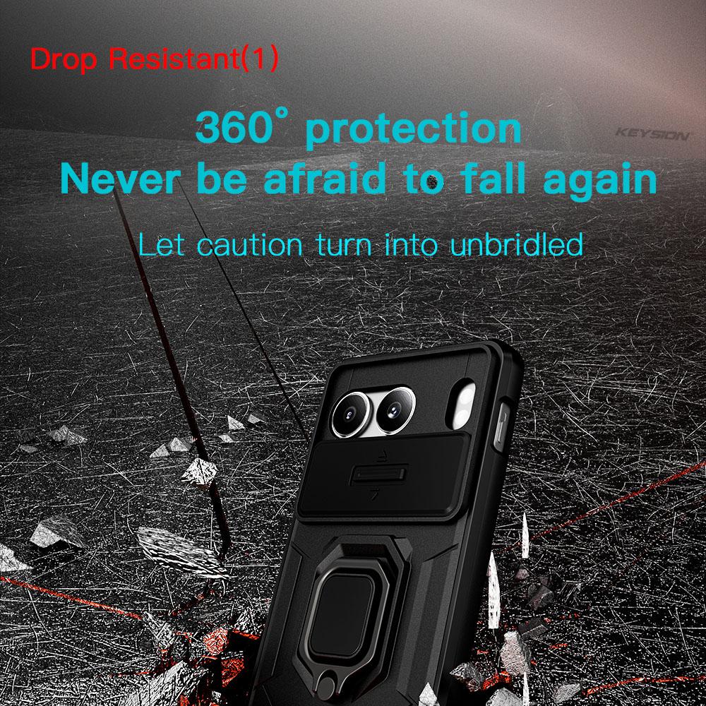 KEYSION Противоударный защитный чехол для Xiaomi 14T Pro 5G Slide Camera Защитное кольцо Подставка для телефона Задняя крышка для Xiaomi 14TPro 14T 5G