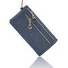 Women Fashion Wallets Dull Polish Leather Wallet Double Zipper Day Clutch Purse Wristlet Handbags
