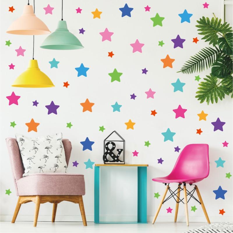 Colorful Star Wall Stickers Colorful Home Decoration Kindergarten Children's Room Wall PVC Waterproof Self-adhesive Wall Stickers