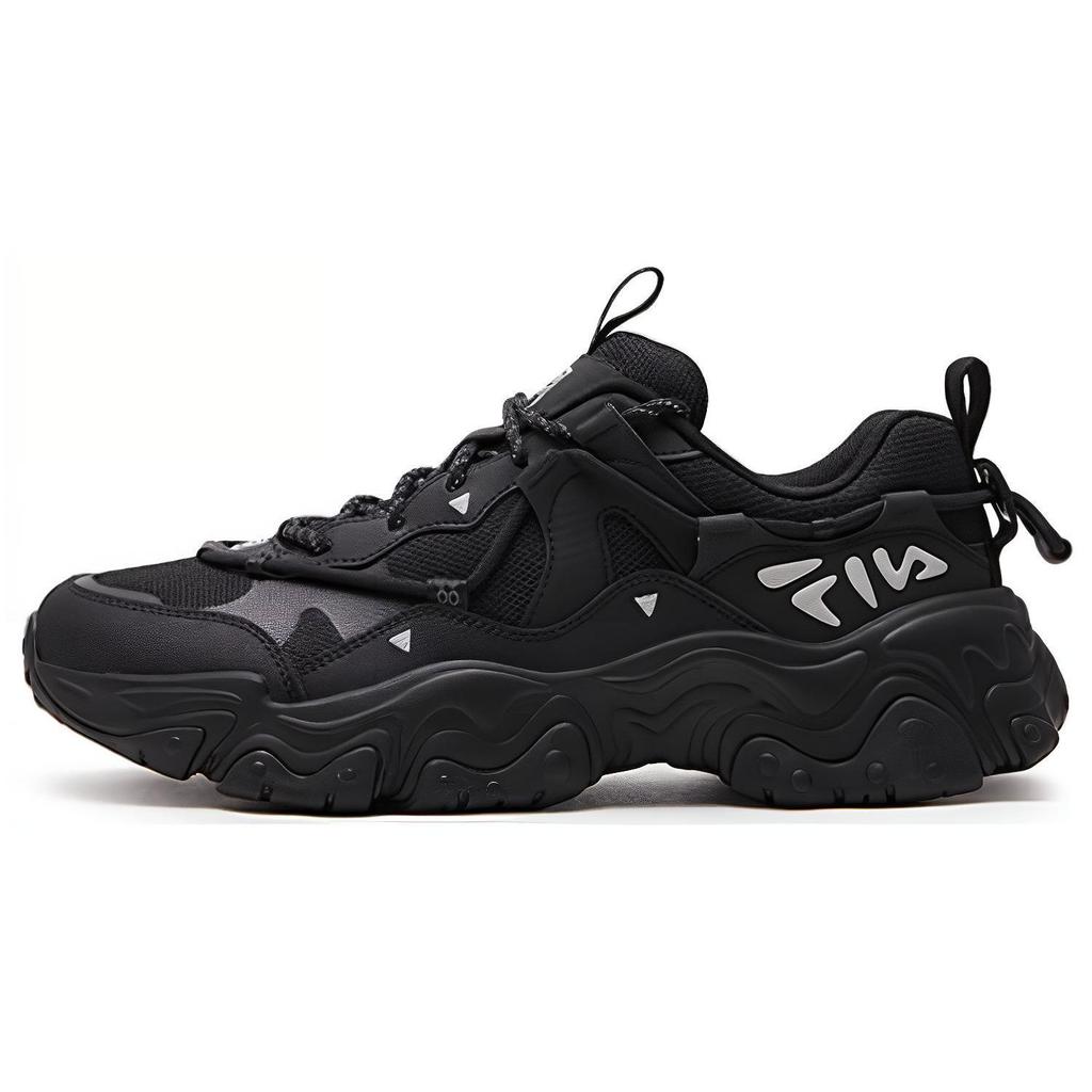 Fila Fluid 5 Cat Paw Retro Comfortable Versatile Fabric Synthetic Leather Shock Absorbing Breathable Low Top Running Shoes Men Sneaker F12M412105FBK