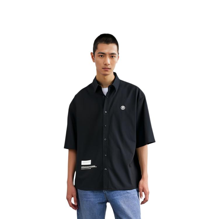 Aape logo-appliqué cotton shirt AAPSRM8475XXM