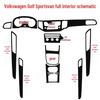 Наклейки из углеродного волокна для интерьера Golf Sportsvan для отделки консоли и рычага переключения передач