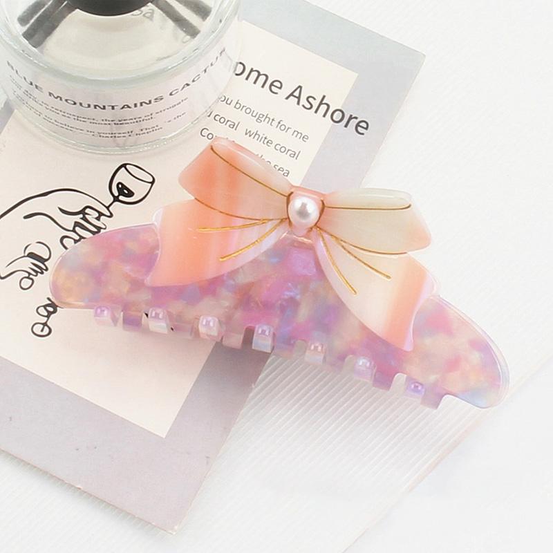 1pc Sweet Bow Clip, Vinegar Splicing Temperament Hair Clip, Large New Style Hair Clip, Hair Grab Headband, Shark Clip