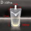 10pcs Transparent Nozzle Bag Spouted Drink Beverage Packaging Pouch For Camping Outdoor Spouted Liquid Packaging Storage JoomZL