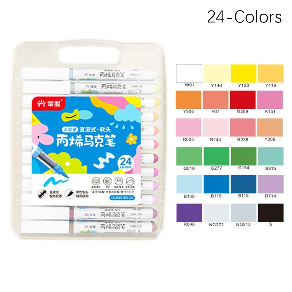 Soft Tip Colour Pen 12/24/36/48-Colors Art Watercolor Pen High-quality Acrylic Marker Painting