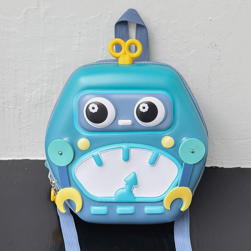 Cute Eggshell Backpack With Robot Print Designfor Preschool Use