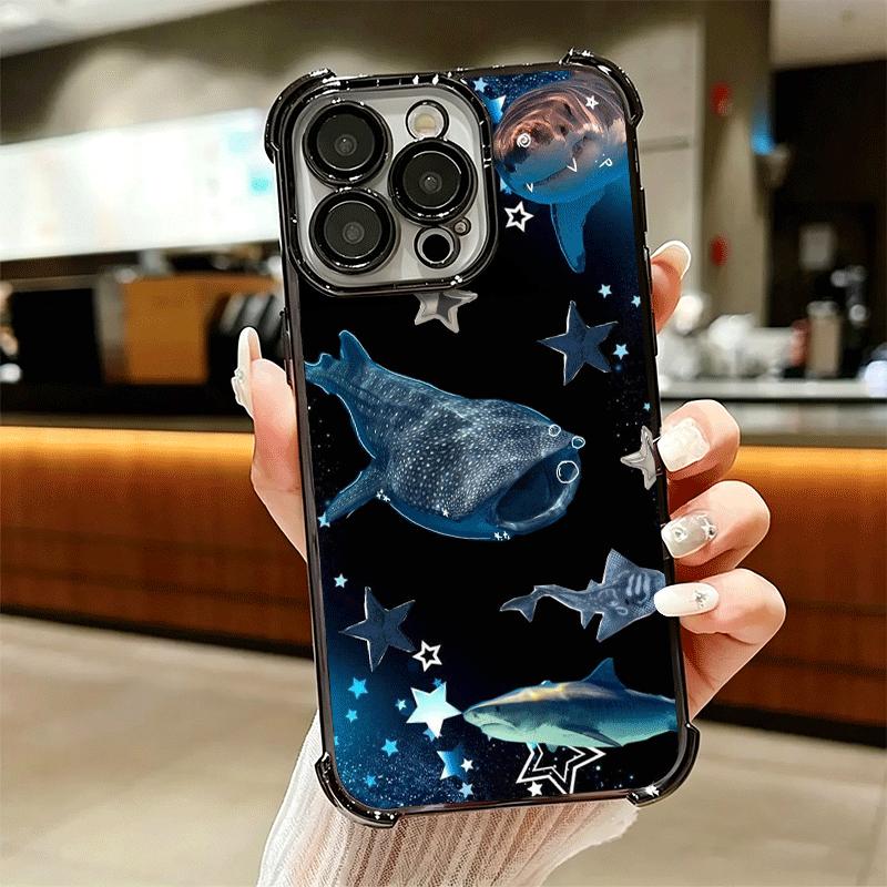 Мягкий чехол для телефона с изображением китовой акулы из океана для iPhone 15 16 17 Air 14 Pro Max 16E Plus 13 12 Mini Покрытие Защита от падения Fundas