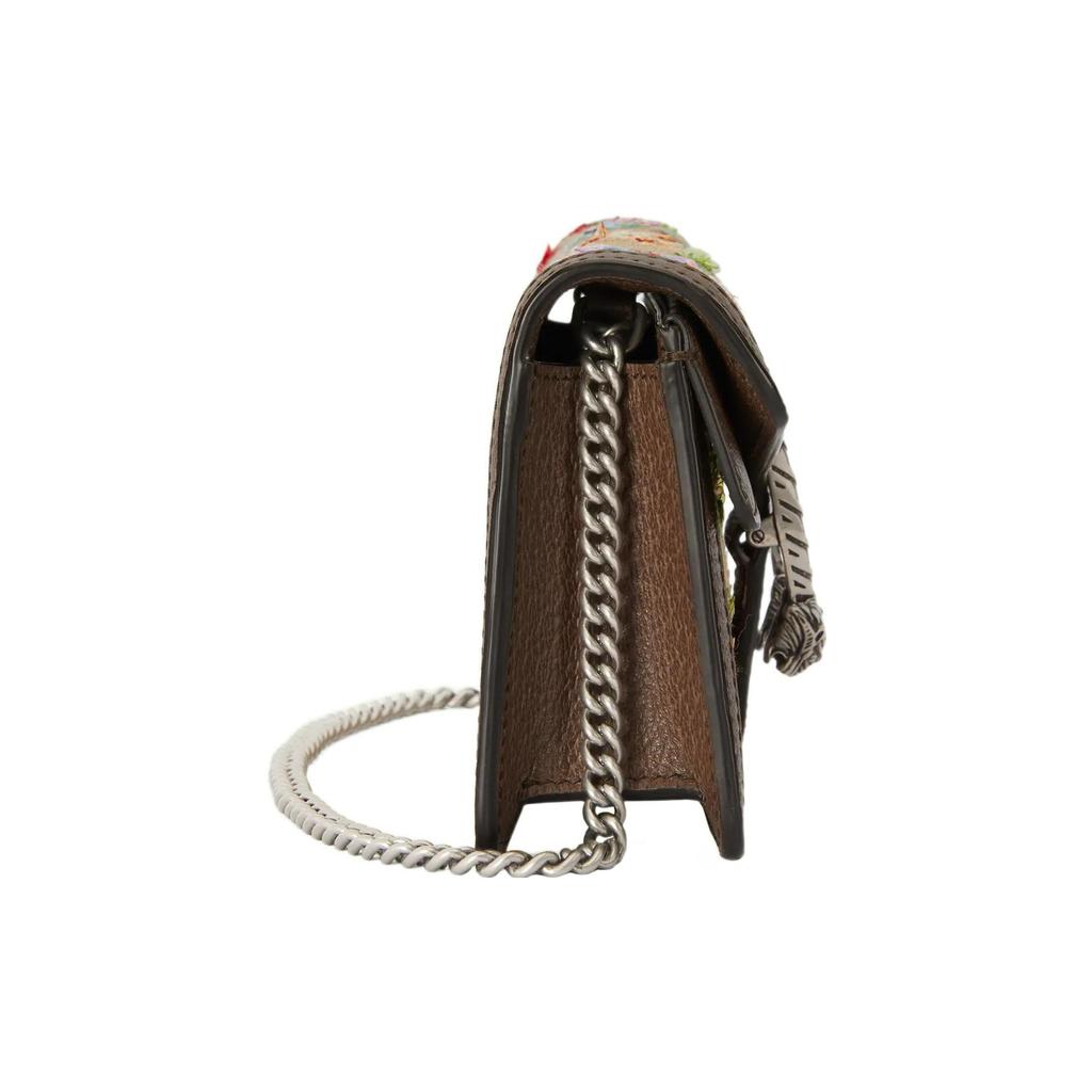 Gucci Dionysus GG Supreme Floral Embroidered Chain Crossbody Bag In Brown For Women Daily Use