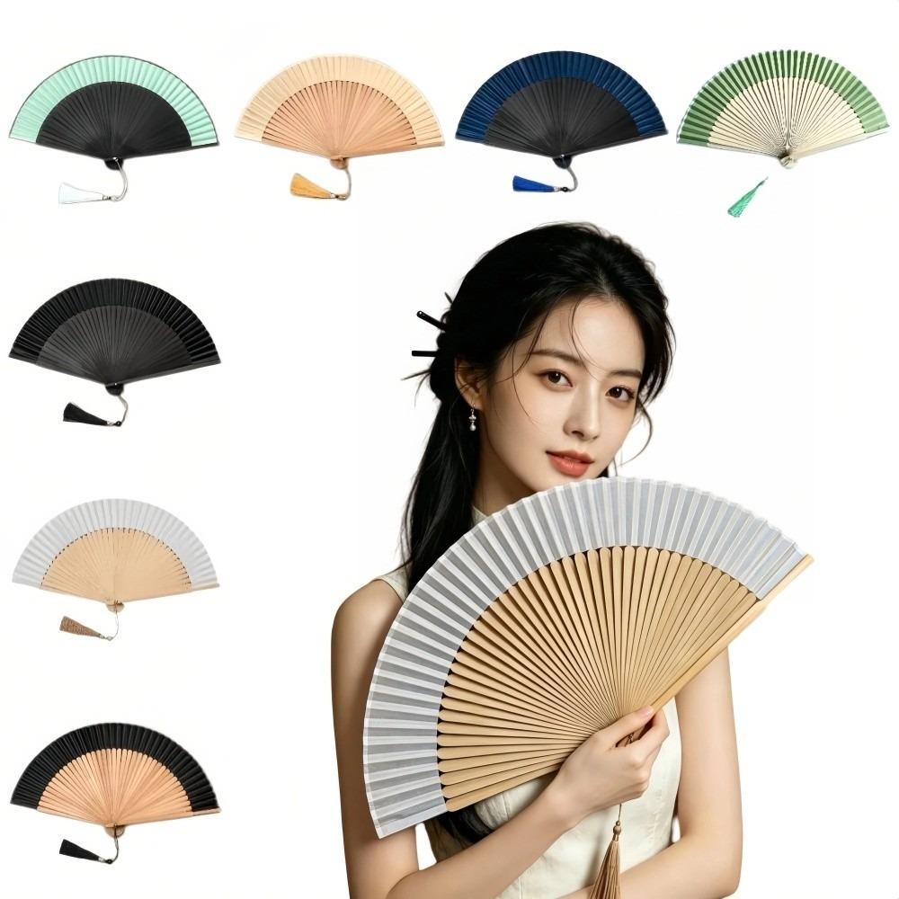Cotton Linen Cloth Folding Hand Fan Japanese Style Handheld Fan New Chinese Style Fan  Gift Giving