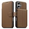 Suteni Q09 Triangle‑Texture Vegan‑Leather 2‑in‑1 Magnetic Detachable Wallet Phone Case Card‑Holder Protective Cover For iPhone