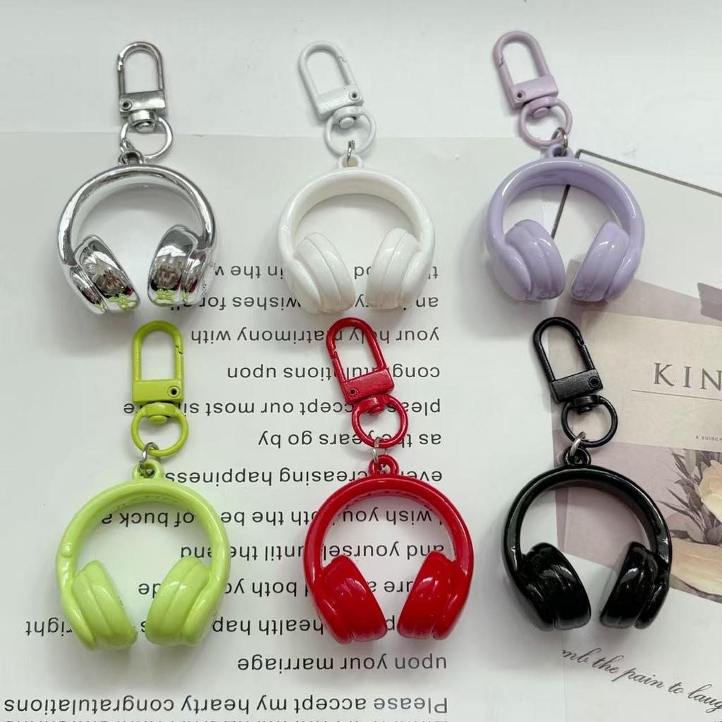 1 шт. Цепочка для мобильного телефона, Шарм для наушников, Подвеска для рюкзака, Милый красочный 3D кулон в виде наушников, Брелок, Подарки