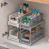 2-Tier Under Sink Organizer Kitchen Drawer Bathroom Storage Racks Multi-Use Slide-Out with Handles Under Sink Cabinet Organizers